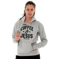 thumbnail image 1 of Coffee and Jesus Christ Strong Women Plus Size Graphic Pullover Hoodie Brisco Brands 5X, 1 of 3