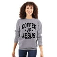 thumbnail image 1 of Coffee and Jesus Christ Strong Women Plus Size Crewneck Sweatshirt Brisco Brands 3X, 1 of 5