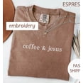 thumbnail image 1 of Coffee & Jesus Embroidered T-Shirt: Christian Gift, 1 of 4