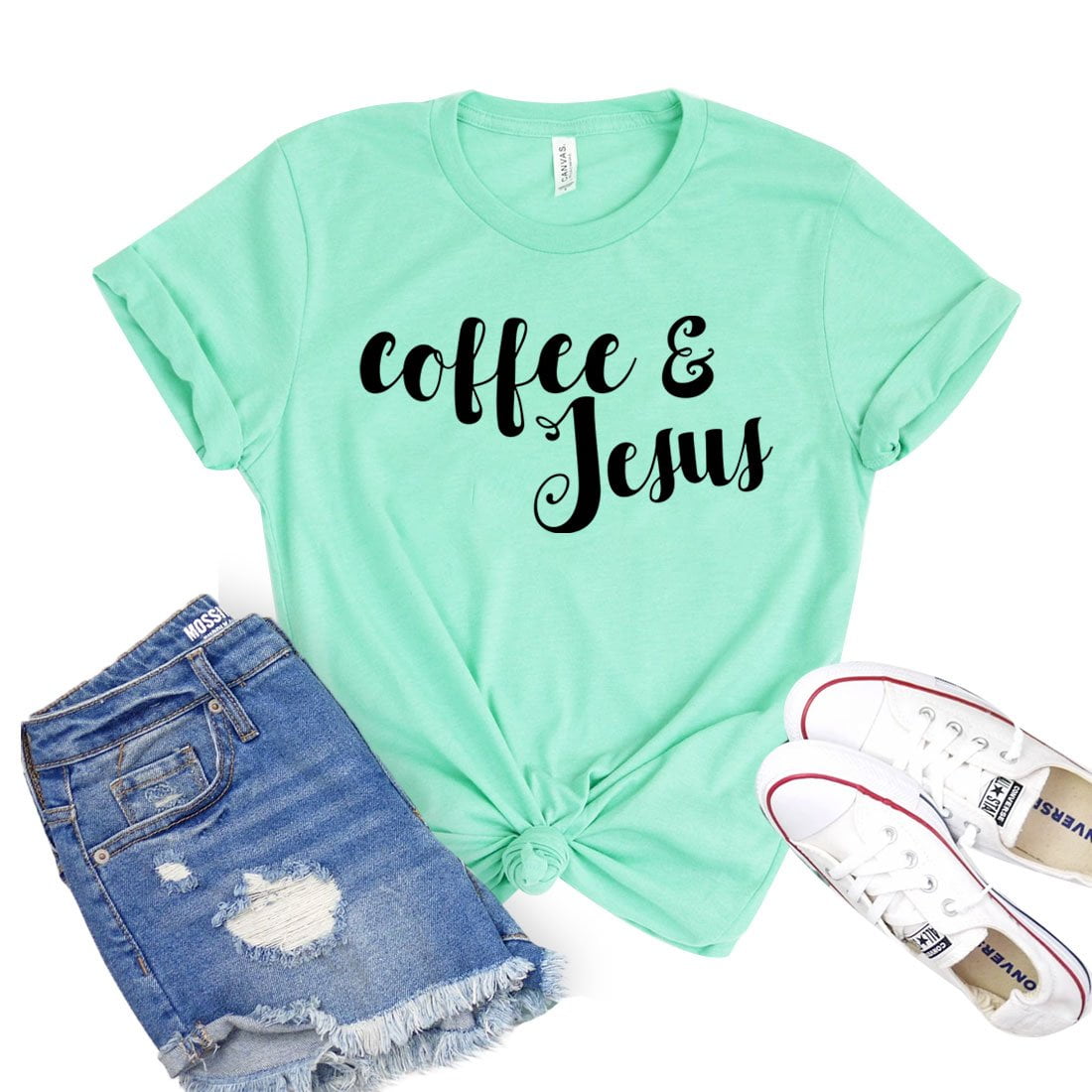 Coffee & Jesus Shirt Christian T-shirt Women's Faith Tee Religious ...