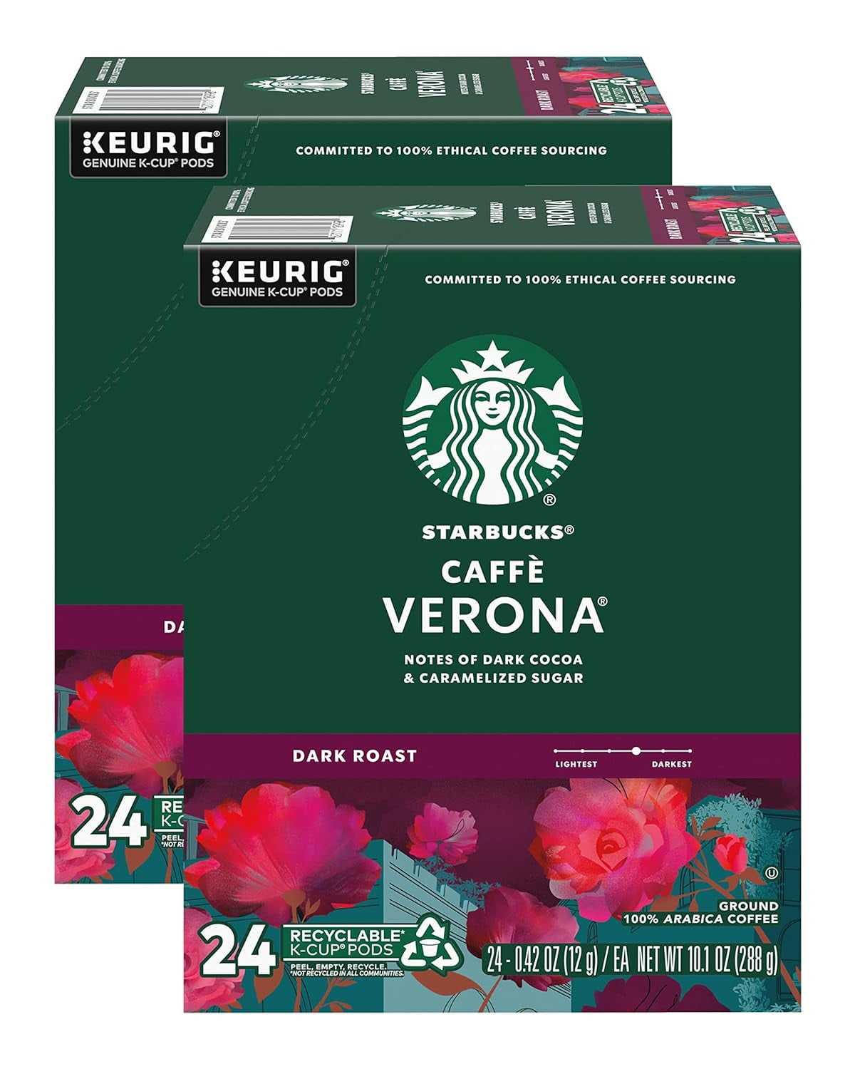 Coffee KCup Pods, Caffè Verona, Dark Roast Coffee, Notes of Dark Cocoa