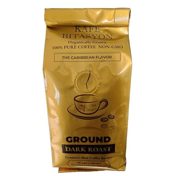Coffee KAFE BITASYON - 100% Pure Coffee - non-GMO - Organically Grown - Premium Haitian Coffee - Dark Roast