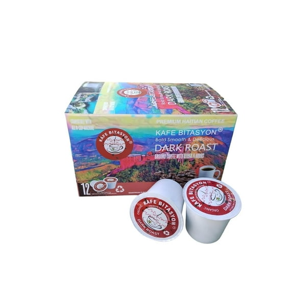 Coffee KAFE BITASYON Capsules , Dark Roast, Premium Haitian Coffee,12 Count, By KAFE BITASYON