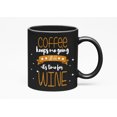 thumbnail image 1 of Coffee Keeps Me Going Until It's Time, Wine, Black 11oz Ceramic Mug, 1 of 5