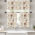 thumbnail image 1 of Coffee Kitchen Curtains Cappuccino Window Curtains Valance and Tier Set 36 Inch, Cream Rod Pocket Short Tier Curtain, Retro Coffee Shop Small Cafe Curtains for Kitchen Decor, 1 of 6