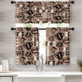 thumbnail image 1 of Coffee Kitchen Curtains Cartoon Window Curtains Valance and Tier Set, Vintage Brown Rod Pocket Short Tier Curtain, Cute Doodle Small Cafe Curtains for Kitchen Decor, 1 of 5