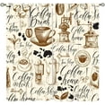 thumbnail image 1 of Coffee Kitchen Curtains,Coffee Theme Vintage Style Polyester Fabric Window Treatments for Bedroom Living Room Café Rod Pocket Window Drapes 2 Panels Set,Total Size 42 x 54 Inch, 1 of 6