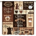 thumbnail image 1 of Coffee Kitchen Curtains, Vintage Rustic Farmhouse Latte Cappuccino Cafe Theme Window Treatments for Living Room Bedroom Cafe Dining Room Drapes, 42x54 Inch, 1 of 6