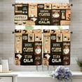 thumbnail image 1 of Coffee Kitchen Curtains and Valances Set - 3 Piece Kitchen Curtains 36 Inch Length Sets with Valance for Windows Rod Pocket, 1 of 5