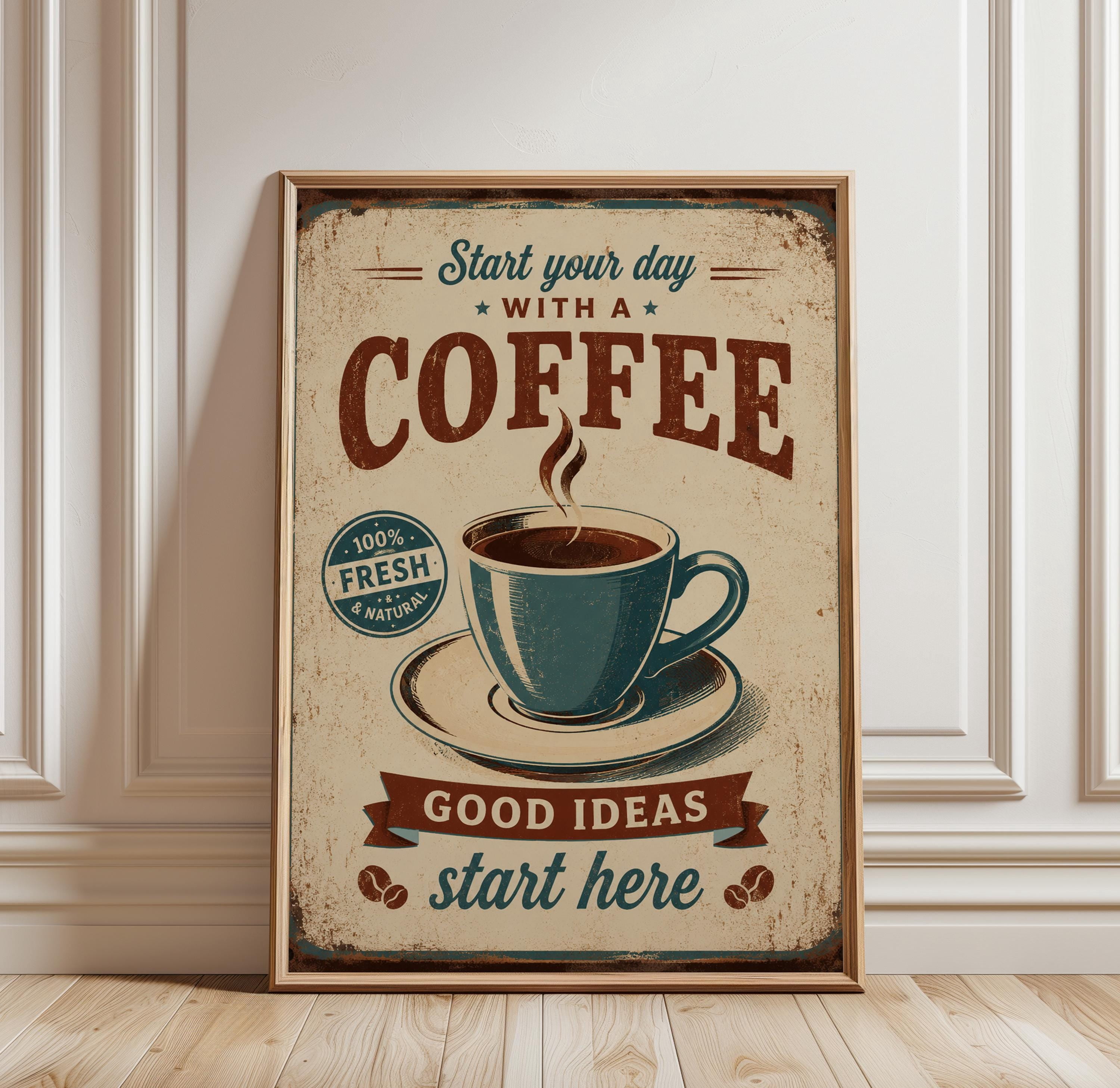 Coffee Kitchen Latte Cafe Coffee Barista Kitchen Living Room Poster ...