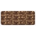 thumbnail image 1 of Coffee Kitchen Mat, Cafeteria Pattern with Hot Mocha Latte Milk Love Typography on Scribble Backdrop, Plush Decorative Kitchen Mat with Non Slip Backing, 47" X 19", Brown Beige, by Ambesonne, 1 of 1