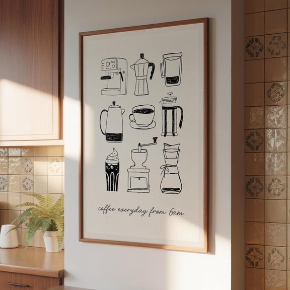 Coffee Kitchen Print - Coffee Drawings - Prints For Kitchen - Wall Art Prints Home Decor Office Wall Art