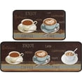 thumbnail image 1 of Coffee Kitchen Rug Set 2 Pieces, Farmhouse Kitchen Sink Rugs and Mats Non Skid Washable Absorbent Microfiber Rustic Kitchen Floor Decor Carpet 17" x 47"+17" x 30" Tapetes para Cocina, 1 of 6