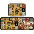 thumbnail image 1 of Coffee Kitchen Rugs Decor Set of 2s Set Kitchen Mat Washable Runner Rug 17"x47"+17"x23"(Gold), 1 of 5