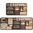 thumbnail image 1 of Coffee Kitchen Rugs and Mats Non-Slip, Washable, Stain and Fade Resistant, Suitable for Anti Fatigue Kitchen Mat Set of 2 Coffee Kitchen Decor 17 x47+17"x30", 1 of 6