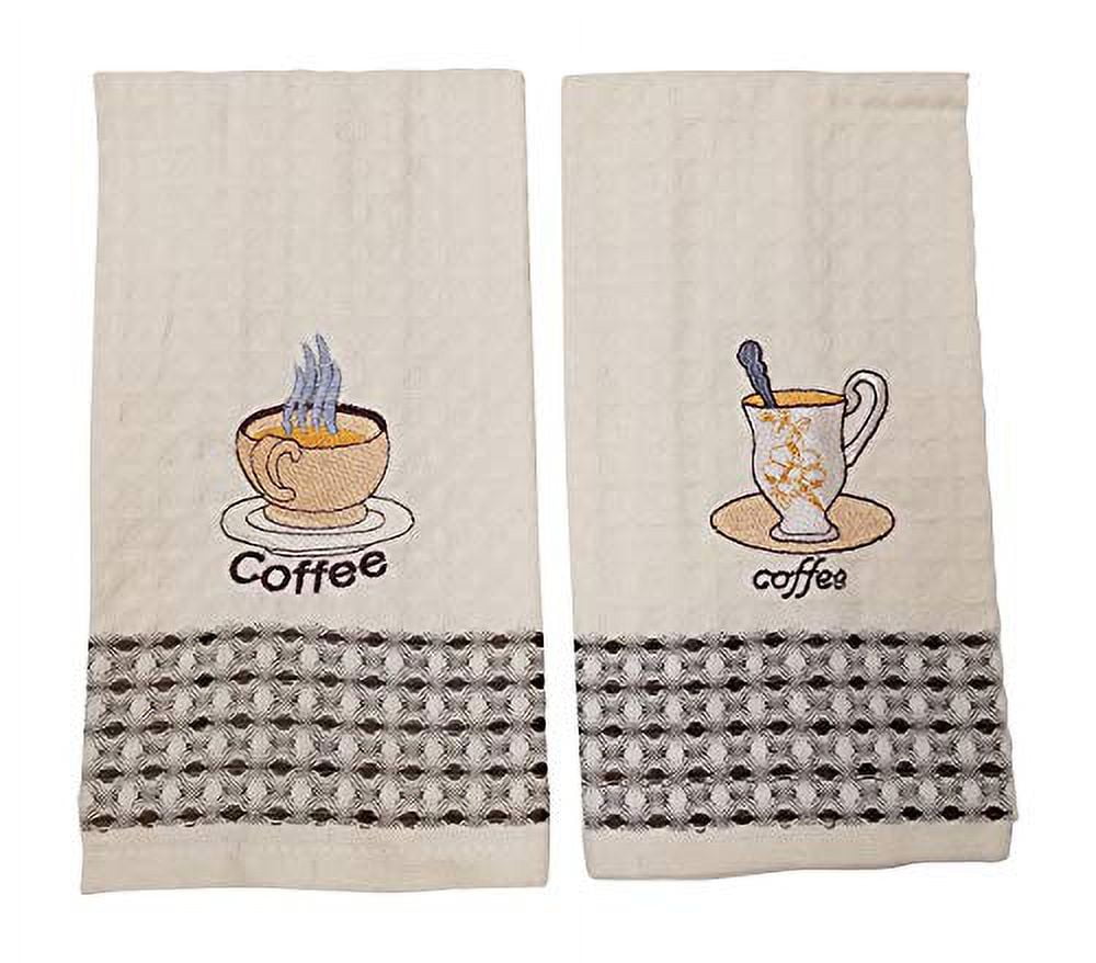  Coffee Kitchen Towels - Coffee Theme Kitchen Decor - Dish Towel  Set of 2 : Home & Kitchen