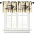 thumbnail image 1 of Coffee Kitchen Valance Curtain Coffee Time Phrase Modern Cup Image Rod Pocket Valance Window Treatments 1 Panel Short Curtains for Kitchen Farmhouse Bathroom Decor 54 x 18 in, 1 of 6