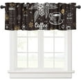 thumbnail image 1 of Coffee Kitchen Valances for Windows,Modern Coffee Theme Vintage Farmhouse Style Brown Artistic Window Treatment Valance Rod Pocket Curtain for Home Decor 54x18inch, 1 of 5