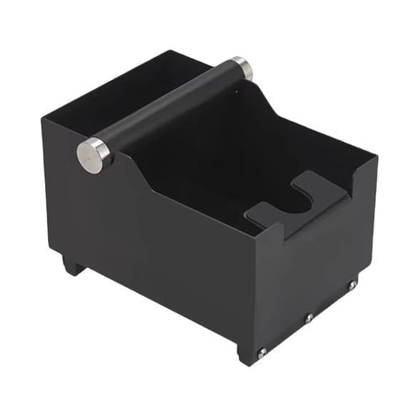 Coffee Knock Box Anti Slip Shock-Absorbent Espresso Grind Grounds Container Dump Waste Bin Cafe Accessories Tool,1 x Coffee Knock Box,Black