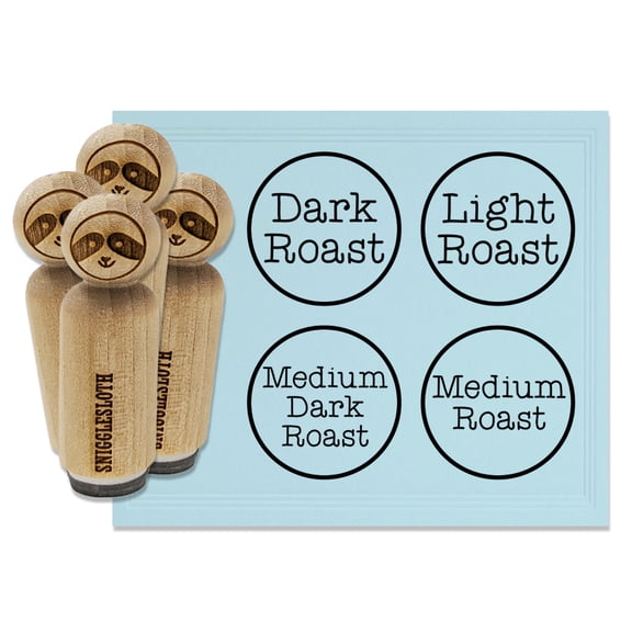 Coffee Labels Roast Light Medium Dark Rubber Stamp Set for Scrapbooking Crafting Stamping - Mini 1/2 Inch