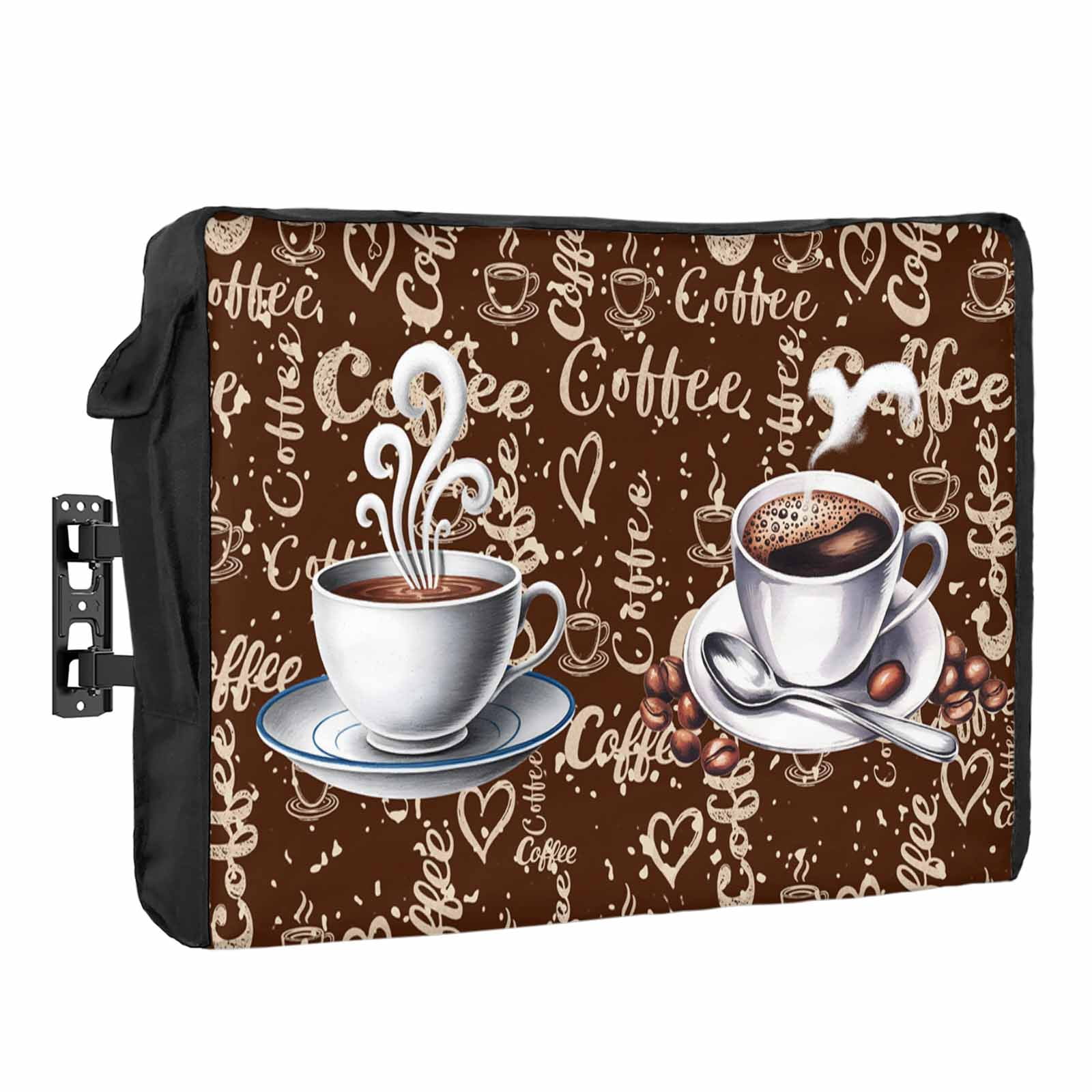 Coffee Latte Beans Waterproof Outdoor TV Cover, Sugar Retro Brown ...