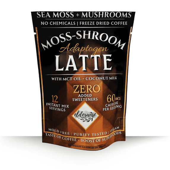 Coffee Latte | Moss-Shroom | Freeze Dried Instant Coffee Latte with Mushrooms, Coconut Cream, MCT oil, Sea Moss powder