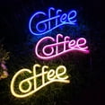 thumbnail image 1 of Coffee Letter Neon Sign Lamp Creative Shape Battery-Powered Flicker Free Low-Power Consumption LED Neon Light, 1 of 7