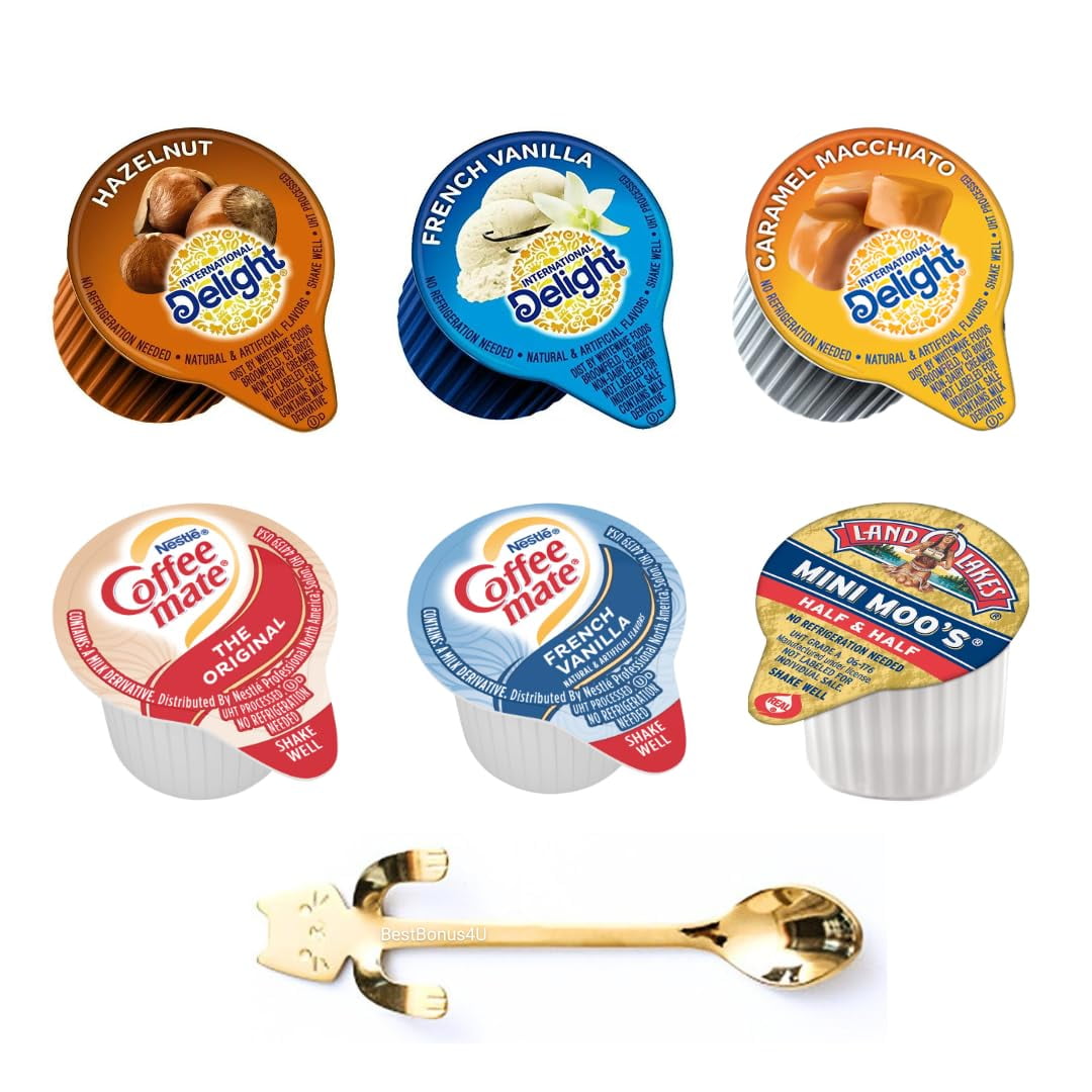 Coffee Liquid Creamer Variety Pack, Individual Creamers Singles