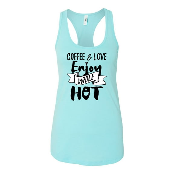 Coffee & Love Ladies Racerback Tank Top-Cancun-Small