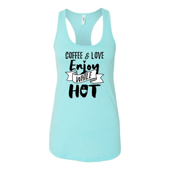 Coffee & Love Ladies Racerback Tank Top-Cancun-Small