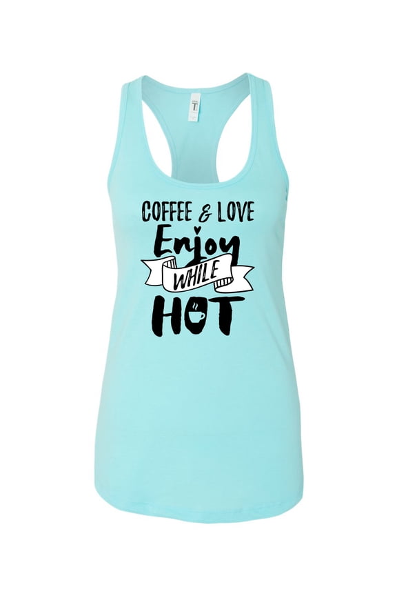 Coffee & Love Ladies Racerback Tank Top-Cancun-large