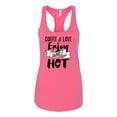 thumbnail image 1 of Coffee & Love Ladies Racerback Tank Top-Hot Pink-xl, 1 of 4