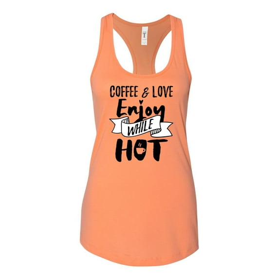 Coffee & Love Ladies Racerback Tank Top-Light Orange-xxl