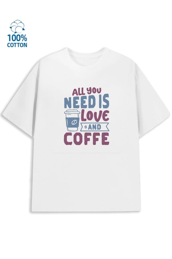 Coffee Love Tee men lovers 180G 100% Cotton white taylor taylor Fashion Unisex Shirt Cotton tshirts Casual Unisex Shirt Graphic Tee tshirts Unique Design Unisex Shirt Crewneck tshirts
