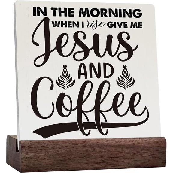 Coffee Lover Ceramic Table Sign Rustic In The Morning When I Rise Give Me Jesus Ceramic Table Sign Decorative Country Sign For Home Kitchen Desk Table Shelf Decor
