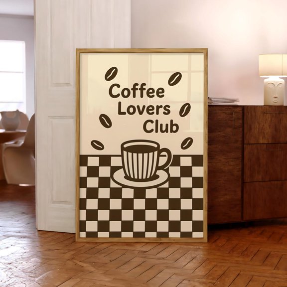 Coffee Lover Club Cafe Espresso Kitchen Wall Art Decor Unframed Paper Print