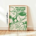 thumbnail image 1 of Coffee Lover Club Poster Green Cafe French Parisian Retro Kitchen Wall Decor Design1 Poster, Stretched Size 8x12, 1 of 4