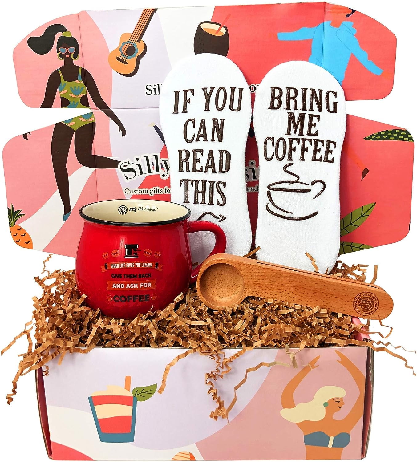  Vabean 5 Pieces Coffee Gift Set Coffee Gift Box Coffee Lover  Gifts Coffee Theme Christmas Gifts for Women Men : Grocery & Gourmet Food
