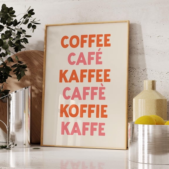Coffee Lover Modern Kitchen Wall Art, Unframed Paper Print Size 24x36