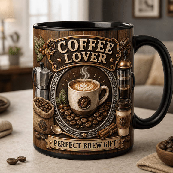 Coffee Lover Mug 3D Effect Perfect Brew Gift for Coffee Fans