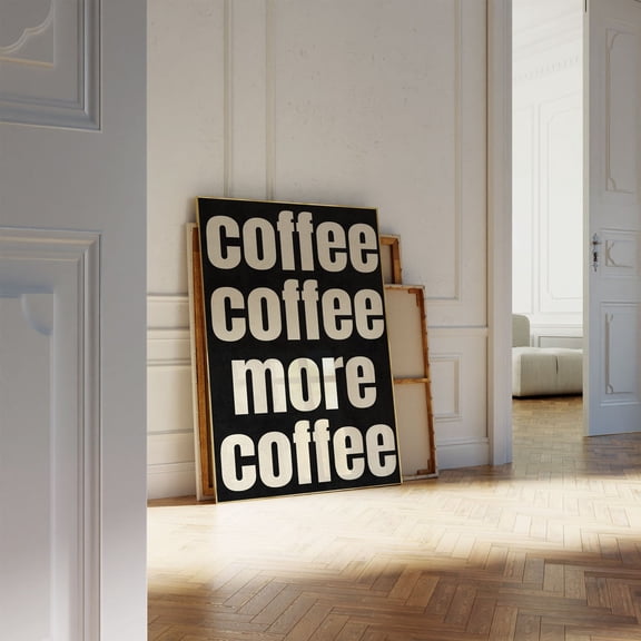 Coffee Lover Poster Bold Kitchen Wall Art Cafe Decor, Unframed Canvas 8x10in