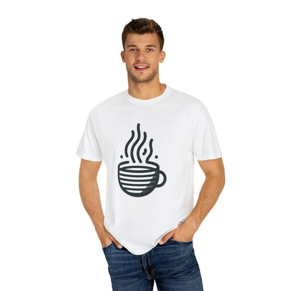 Coffee Lover Tee, Unisex Garment-Dyed T-shirt, Relaxed Fit Cafe Shirt, Gift for Him/Her, Cute Casual Style