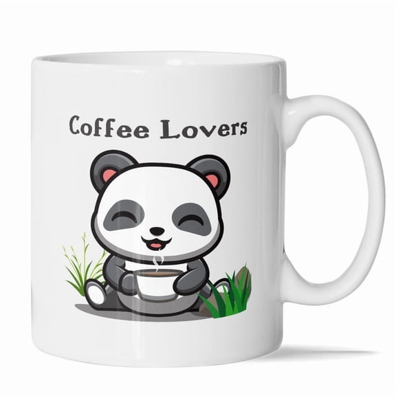 Coffee Lovers Panda Mug - 11oz Cute Panda Holding Coffee Design