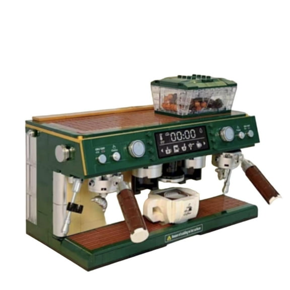 Coffee Machine Building Set, Double Head Coffee Maker Blocks Kit, Creative Birthday Gift, Home Office Table Centerpiece