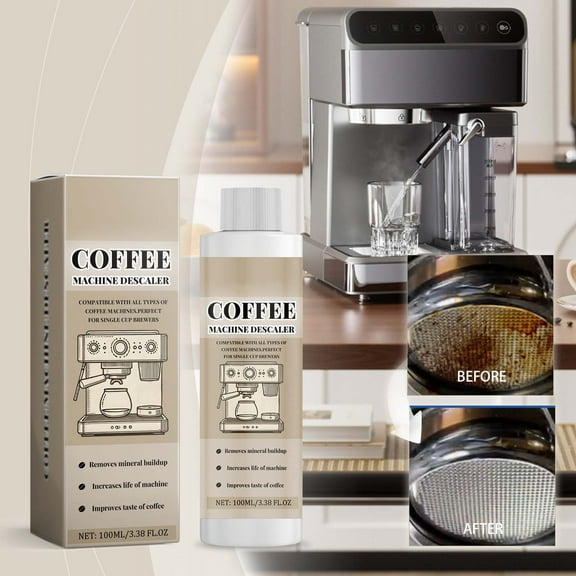 Coffee Machine Cleaner 100ml Descaling Solution Espresso Maker Deep Cleaning Oil Stain Removal Scale Remover Coffee Equipment Maintenance Liquid Improve Taste and Machine Life