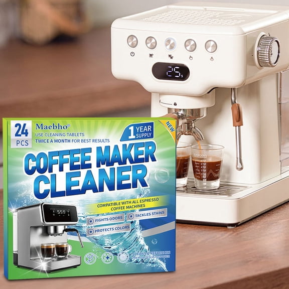Coffee Machine Cleaner & Descaler Tablets  24 Count, Universal Cleaning Tabs for Coffee Maker Pots