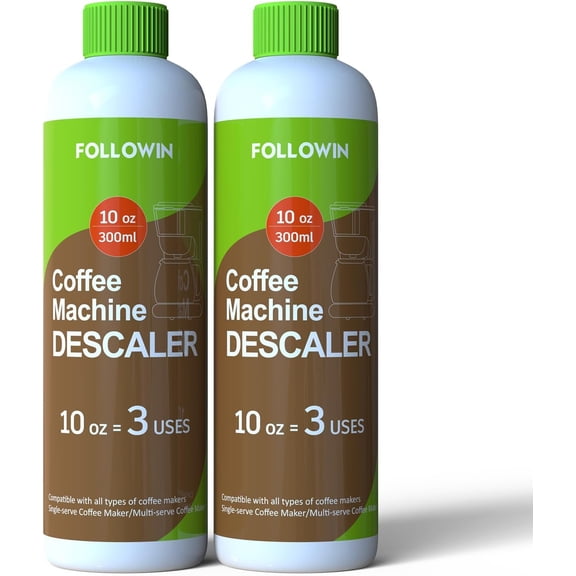 Coffee Machine Cleaner and Descaler, Coffee Maker Cleaner(2 Pack & 6 Uses),Descaling Solution for Machines and Single Use Coffee Maker