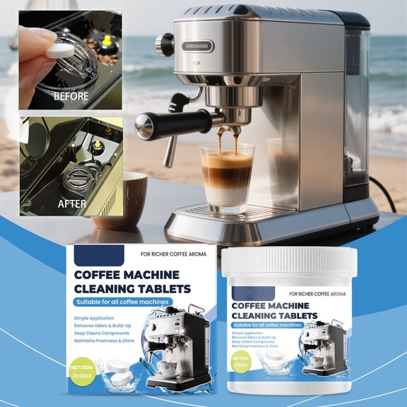 Coffee Machine Cleaning Tablets Effervescent Descaling Tablets for Keurig Nespresso Delonghi Universal Coffee Maker Cleaner Remove Limescale & Stains 12 Pack
