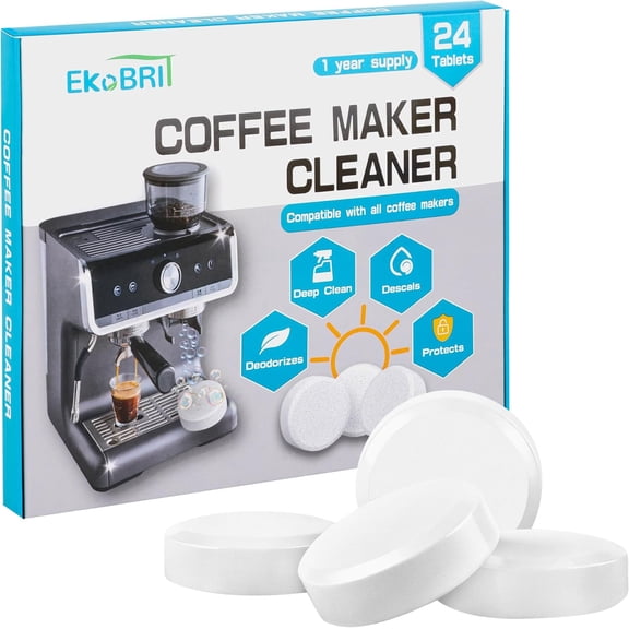 Coffee Machine Descaler & Cleaner Tablets  24 Count, Compatible with N, Keurig, Ninja, Breville, DeLonghi, & More, Coffee Maker Cleaning Tabs for Drip & Machines