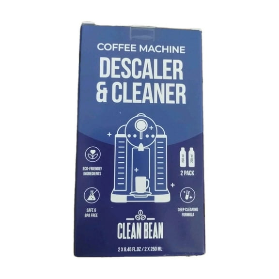 Coffee Machine Descaler & Cleaner Universal Solution -Cleanbean | 2 - 8.45Oz